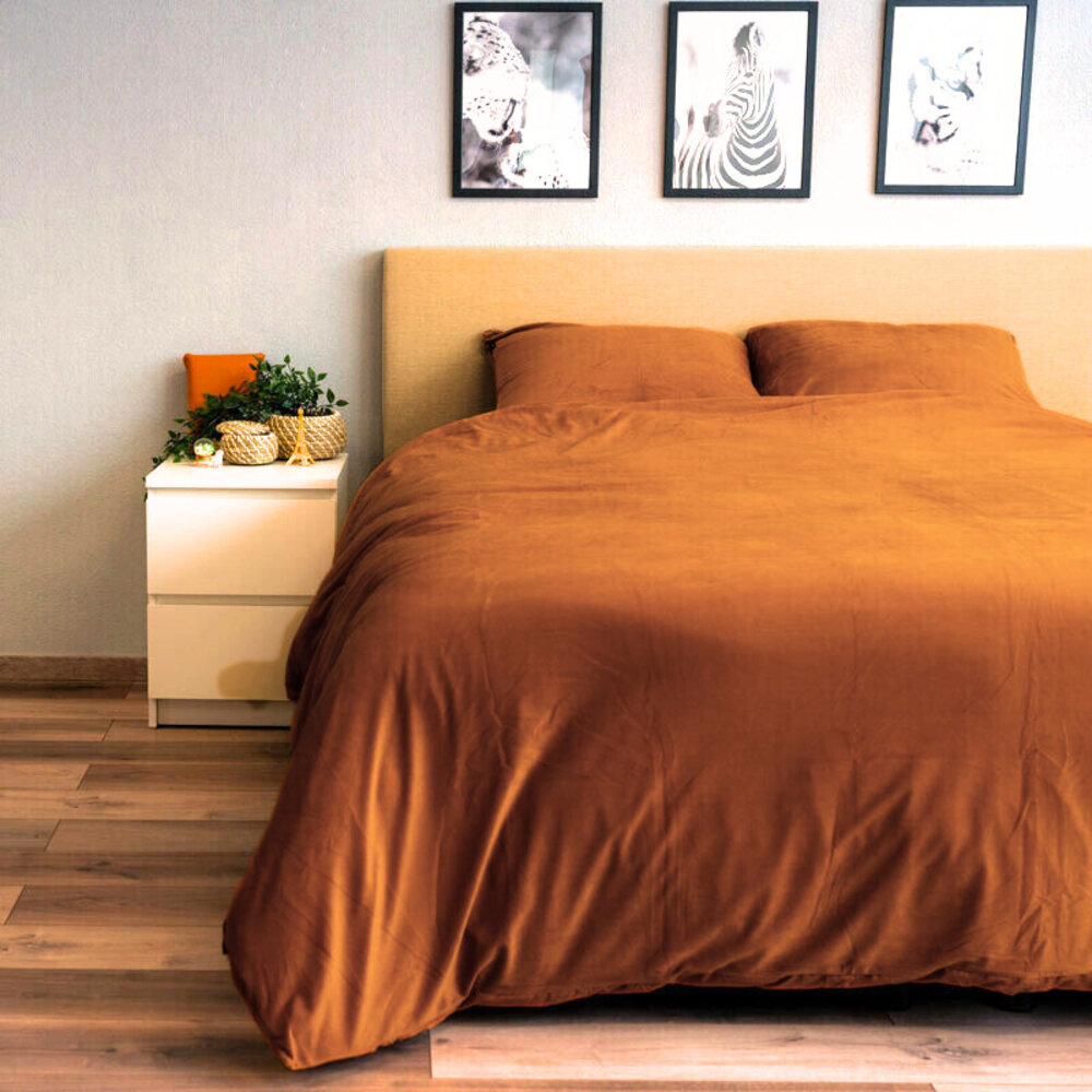 Beau Maison Velvet Duvet Cover Caramel Latte
