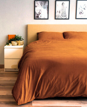 Beau Maison Velvet Duvet Cover Caramel Latte