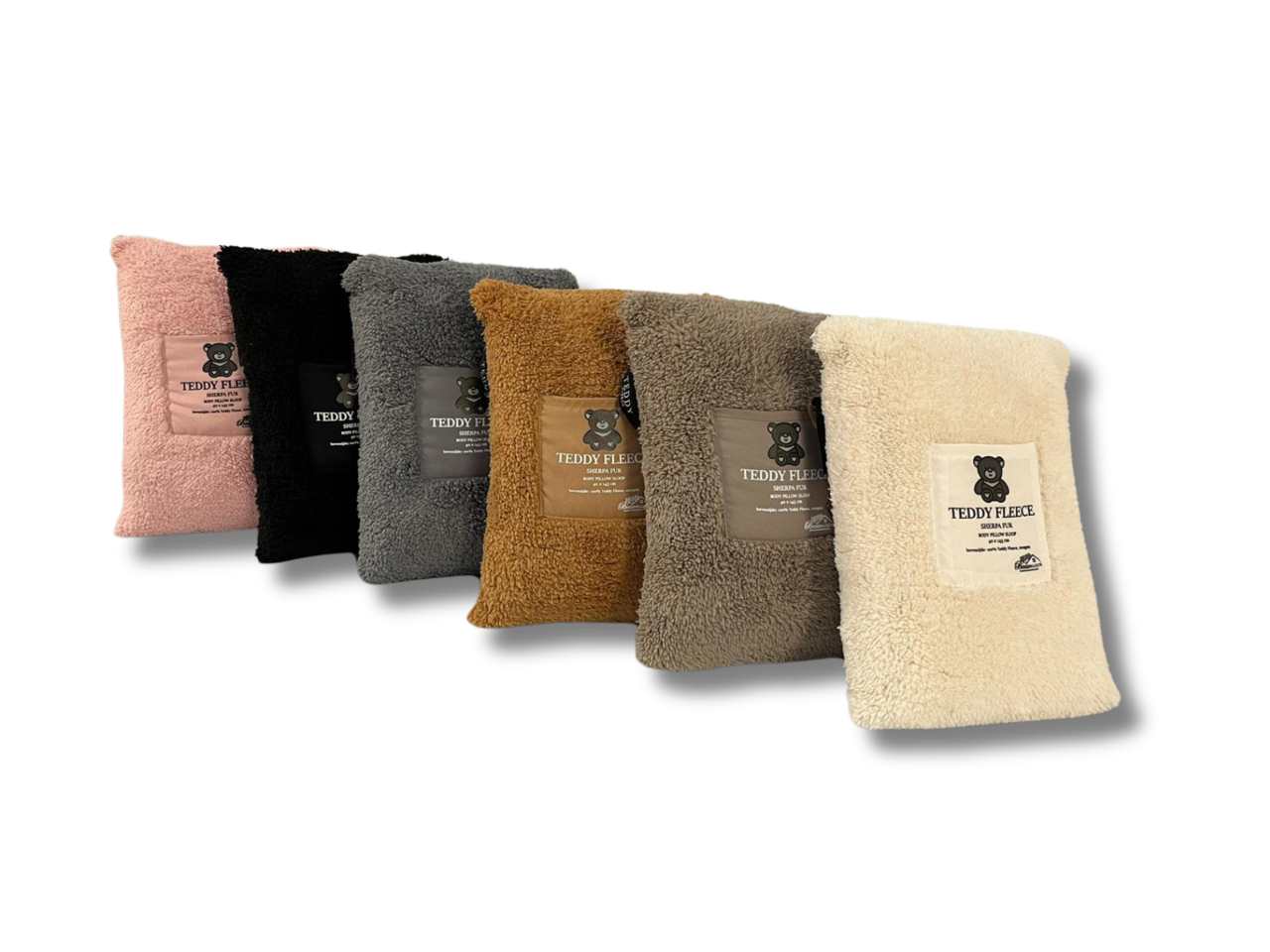 Teddy Fleece Body Pillow Cover Black Indus Textile