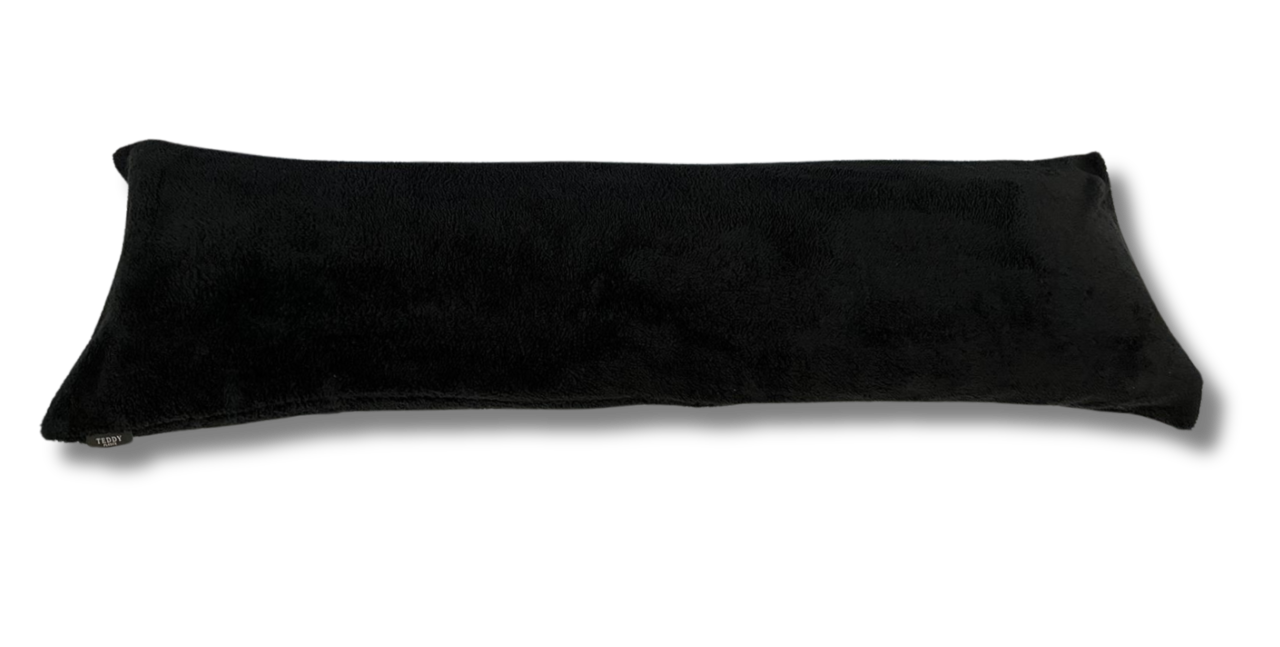 Teddy Fleece Body Pillow Cover Black Indus Textile