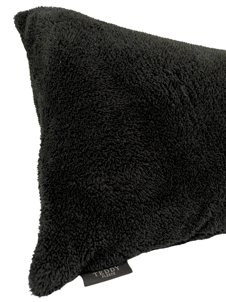 Teddy Fleece Body Pillow Cover Black Indus Textile