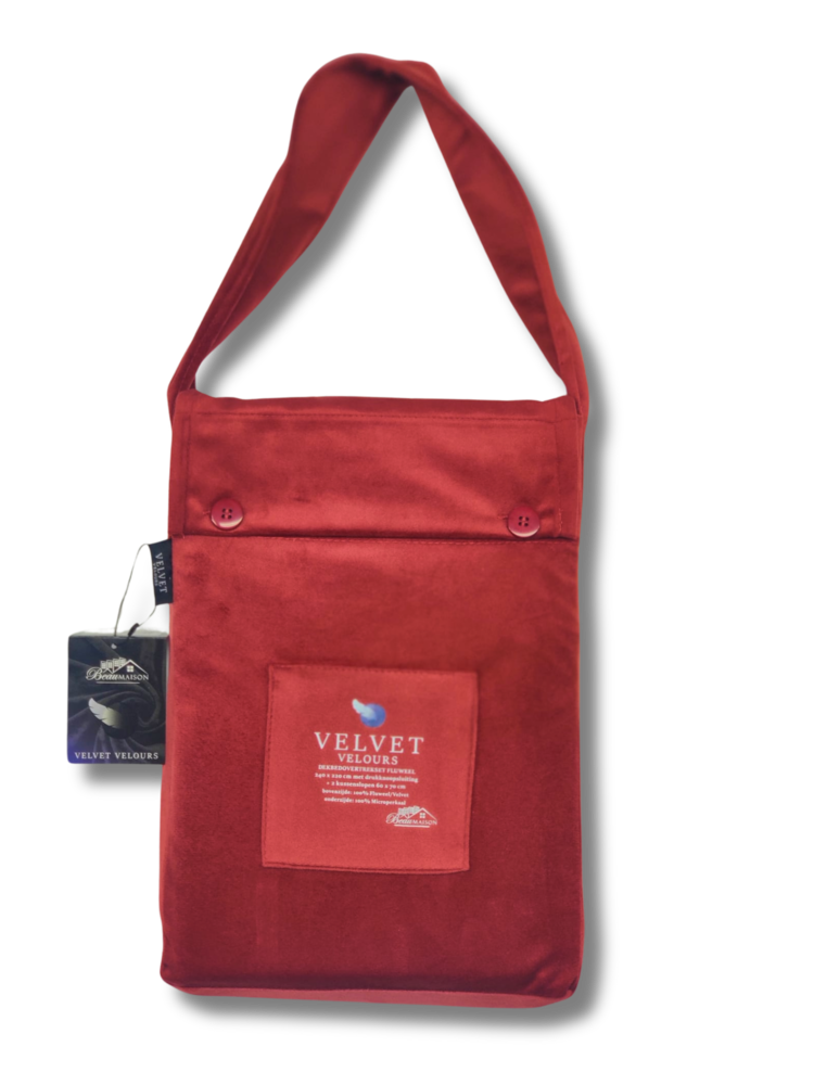 Beau Maison Fluwelen Dekbedovertrek Bordeaux-Rood Velvet/Velours