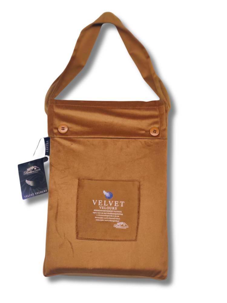 Beau Maison Fluwelen Dekbedovertrek Caramel Latte