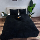 Beau Maison Teddyfleece-Bettbezug Schwarz