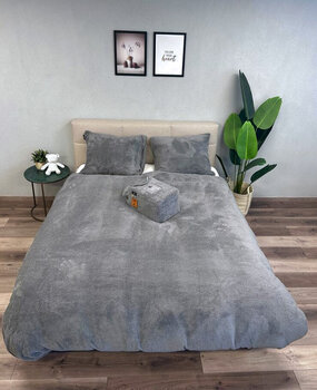 Beau Maison Teddy Fleece dekbedovertrek Grey
