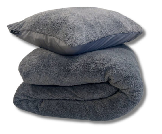 Beau Maison Bettbezug aus Teddyfleece in Grau