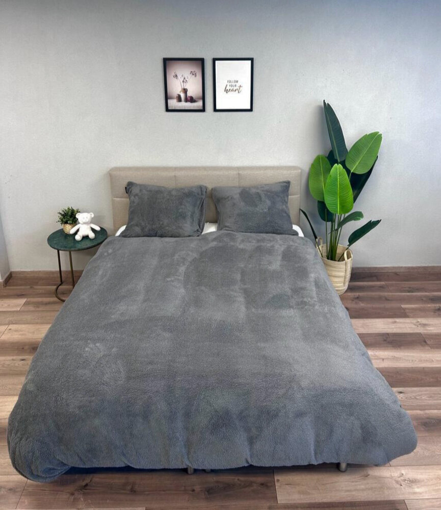 Beau Maison Bettbezug aus Teddyfleece in Grau