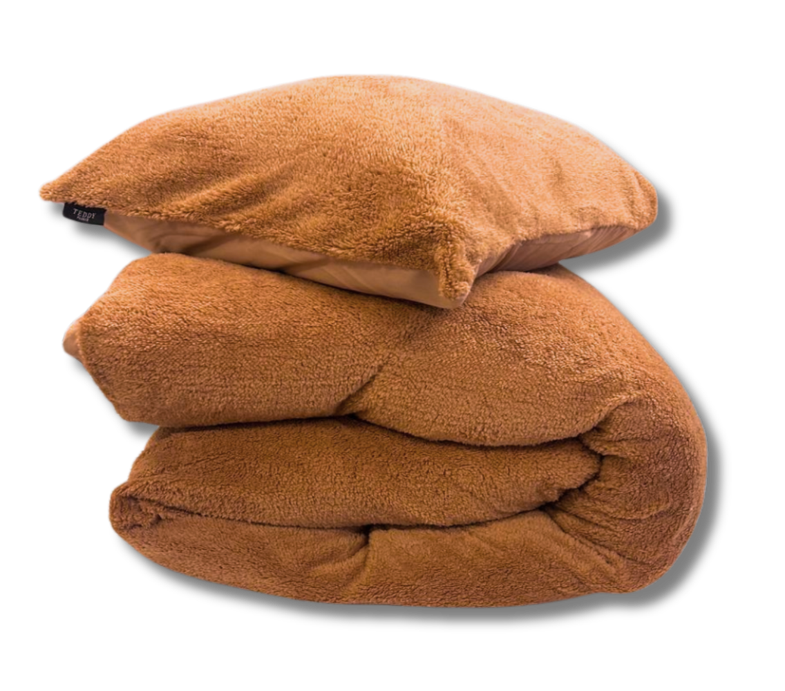 Beau Maison Teddy Fleece duvet cover Caramel Latte