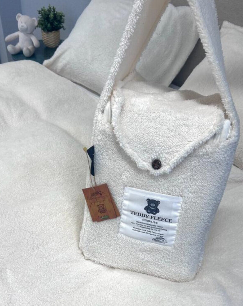 Beau Maison Teddy Fleece Duvet Cover Pearl White