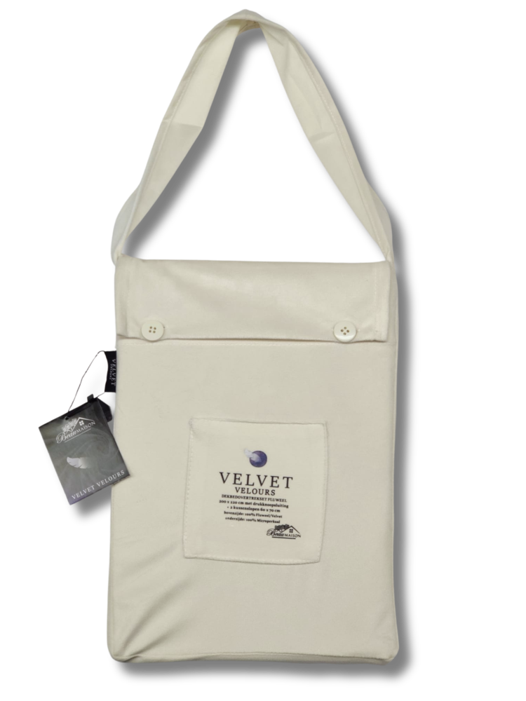 Beau Maison Fluwelen Dekbedovertrek Parelwit Velvet/Velours