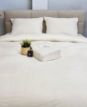 Beau Maison Velvet Duvet Cover Pearl White