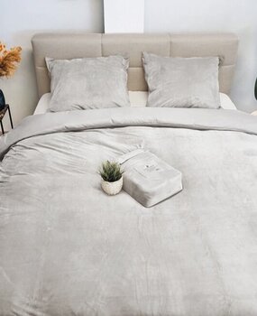 Beau Maison Bettbezug Samt Silber