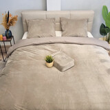 Beau Maison Fluwelen Dekbedovertrek Taupe