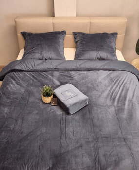 Beau Maison Velvet Duvet Cover Anthracite