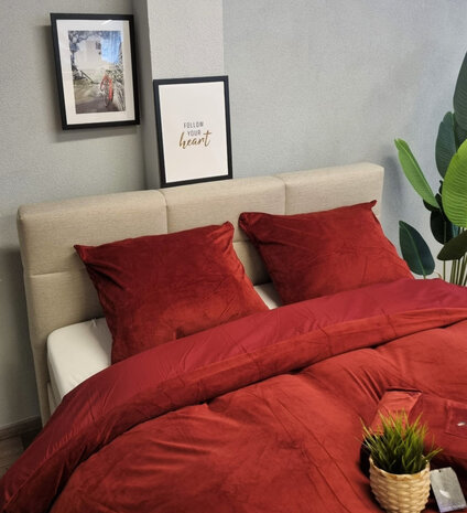 Beau Maison Bettbezug Samt Bordeaux/Rot