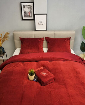 Beau Maison Fluwelen Dekbedovertrek Bordeaux/Rood