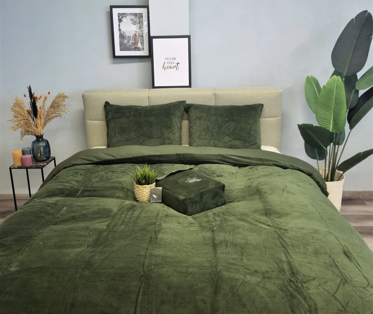 Beau Maison Fluwelen Dekbedovertrek Groen Velvet/Velours Beau Maison Fluwelen Dekbedovertrek Groen Velvet/Velours