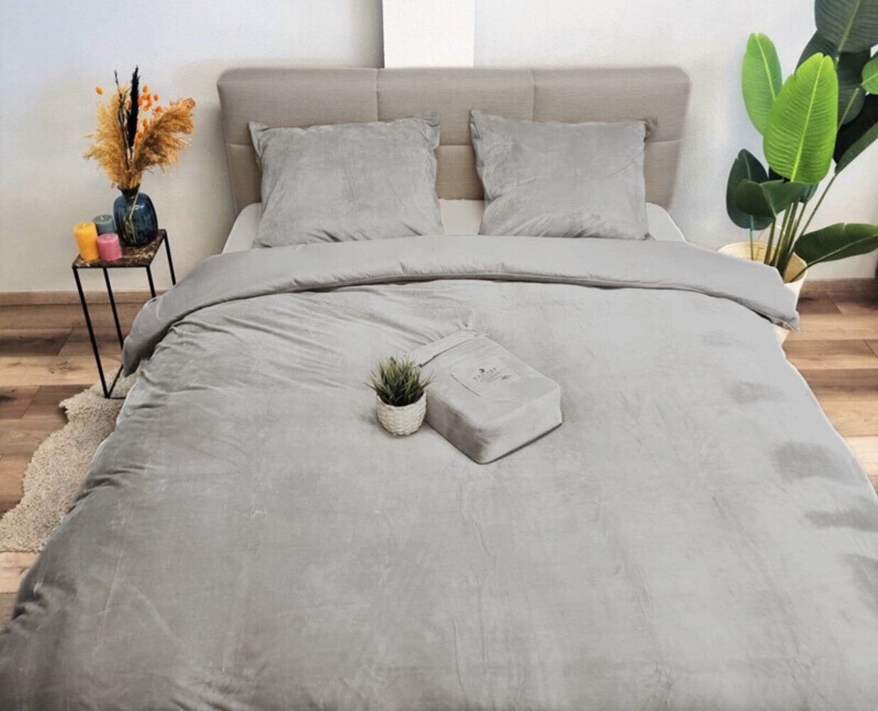 Beau Maison Velvet Duvet Cover Gray