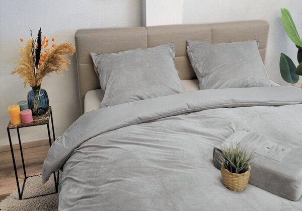 Beau Maison Velvet Duvet Cover Gray