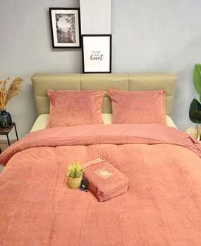 Beau Maison Samt-Bettbezug in Nude-Rosa