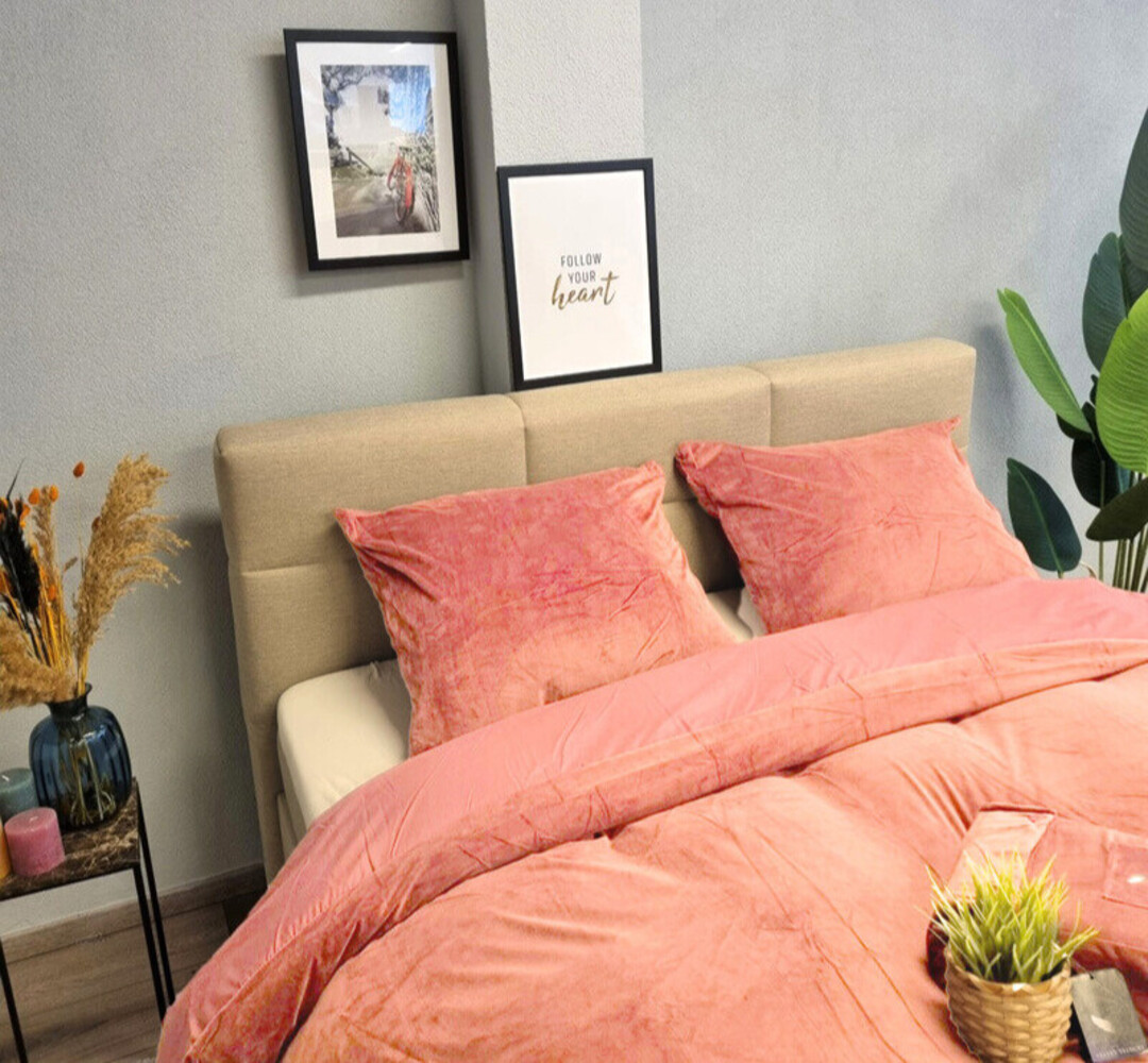Beau Maison Velvet Duvet Cover Nude Pink