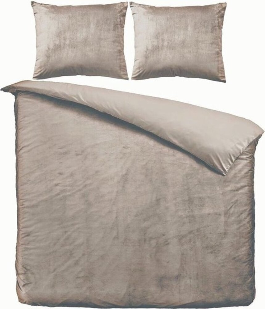 Beau Maison Velvet Duvet Cover Taupe/Grey