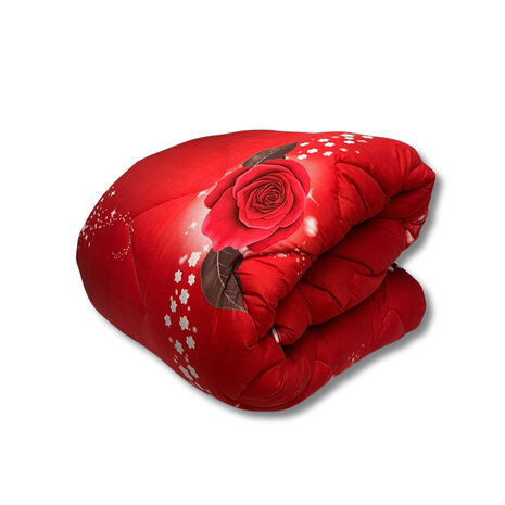 Beau Maison Bedruckte Bettdecke mit roten Rosen für die ganze Saison Beau Maison Bedruckte Bettdecke mit roten Rosen für die ganze Saison