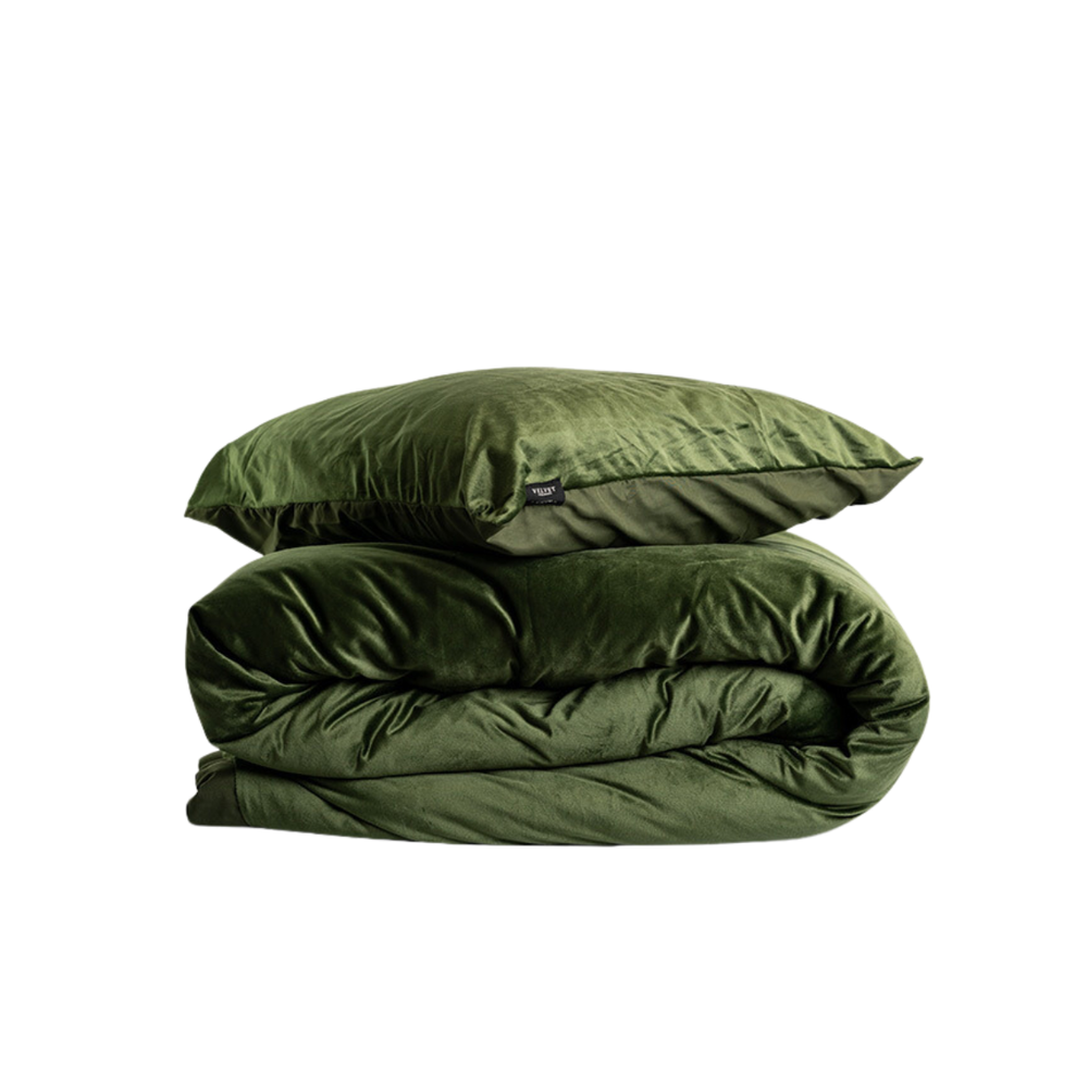 Beau Maison Fluwelen Dekbedovertrek Groen Velvet/Velours Beau Maison Fluwelen Dekbedovertrek Groen Velvet/Velours
