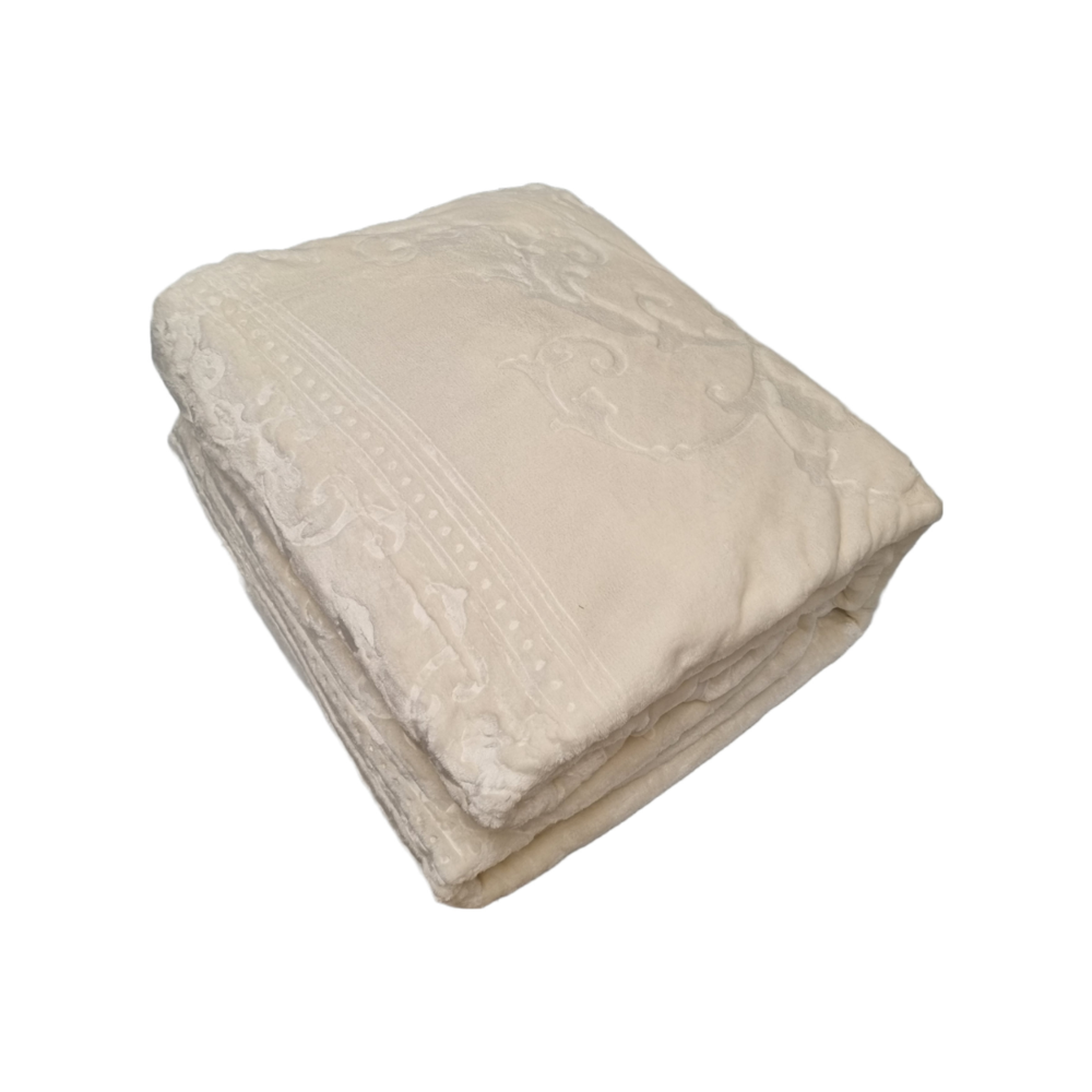 Beau Maison Embossed Uni Woondeken Ivory 220 x 240 cm | Zware Kwaliteit Beau Maison Embossed Uni Woondeken Ivory 220 x 240 cm | Zware Kwaliteit