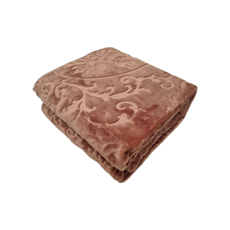 Beau Maison Embossed Uni Woondeken Brown 220 x 240 cm | Zware Kwaliteit Beau Maison Embossed Uni Woondeken Brown 220 x 240 cm | Zware Kwaliteit