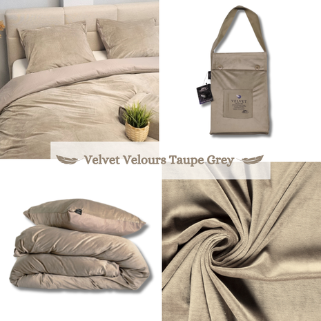 Beau Maison Velvet Duvet Cover Taupe/Grey