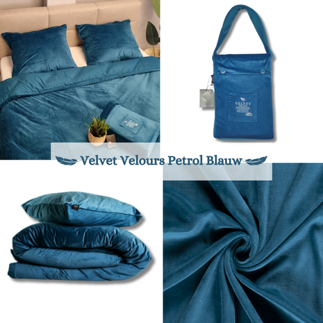 Beau Maison Velvet Duvet Cover Petrol Blue Velvet/Velour