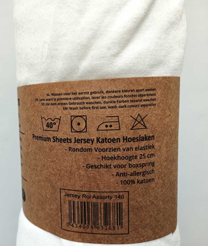Stock Jersey Hoeslaken (rol) Assorti Stock Jersey Hoeslaken (rol) Assorti