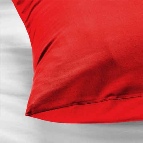 Beau Maison Lichaamskussen Hoes Rood - 100% Perkaal Katoen - 40x145 cm