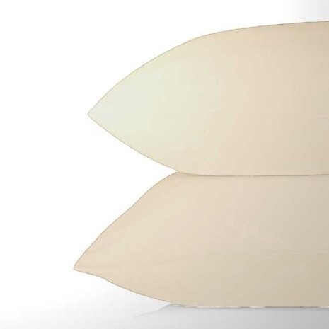 Beau Maison Set of 2 Cotton Pillowcases Sand - Breathable, Anti-Allergic & OEKO-TEX Certified!
