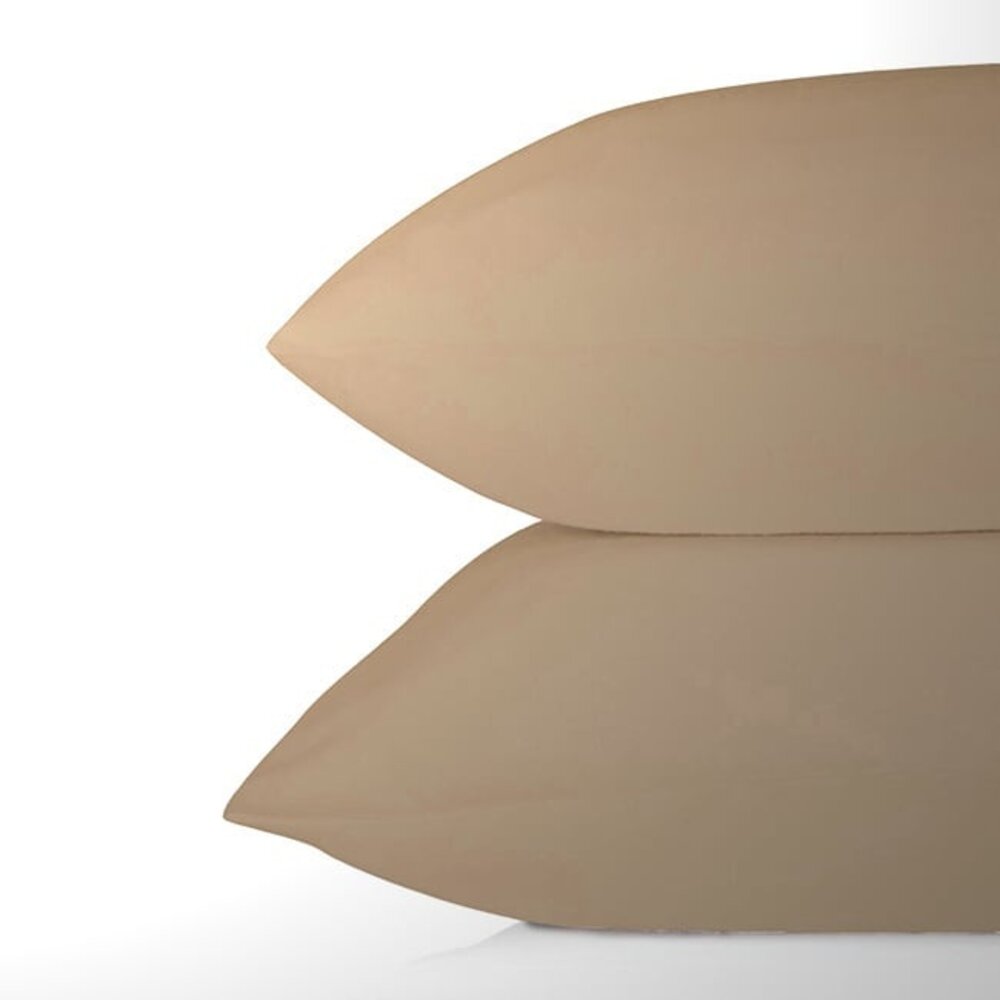 Beau Maison Set van 2 Perkaal Katoenen Kussenslopen Taupe - Ademend, Anti Allergisch & OEKO-TEX Gecertificeerd!