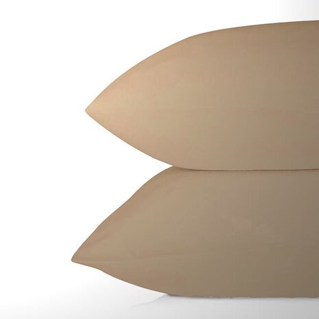 Beau Maison Set van 2 Perkaal Katoenen Kussenslopen Taupe - Ademend, Anti Allergisch & OEKO-TEX Gecertificeerd!