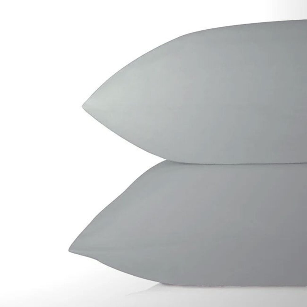 Beau Maison Set of 2 Cotton Pillowcases Grey - Breathable, Anti-Allergic & OEKO-TEX Certified!