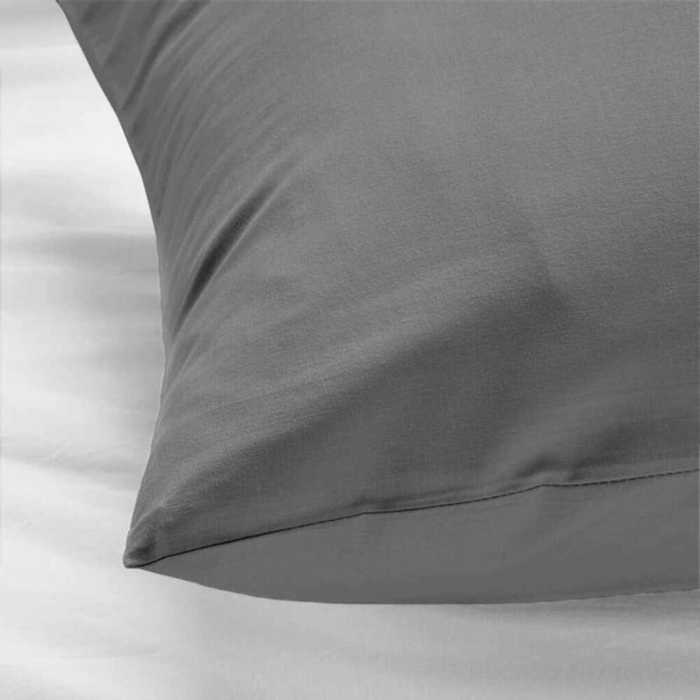 Beau Maison Set of 2 Cotton Pillowcases Anthracite - Breathable, Anti-Allergic & OEKO-TEX Certified!