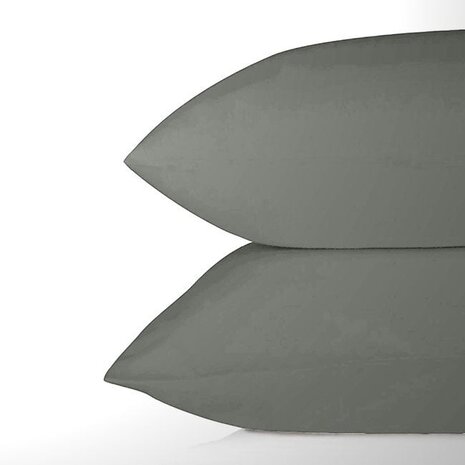 Beau Maison Set of 2 Cotton Pillowcases Anthracite - Breathable, Anti-Allergic & OEKO-TEX Certified!