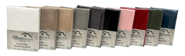 Beau Maison Set van 2 Perkaal Katoenen Kussenslopen Wit - Ademend, Anti Allergisch & OEKO-TEX Gecertificeerd!