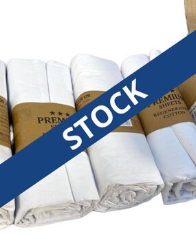 Stock Katoenen Hoeslaken Wit (rol)