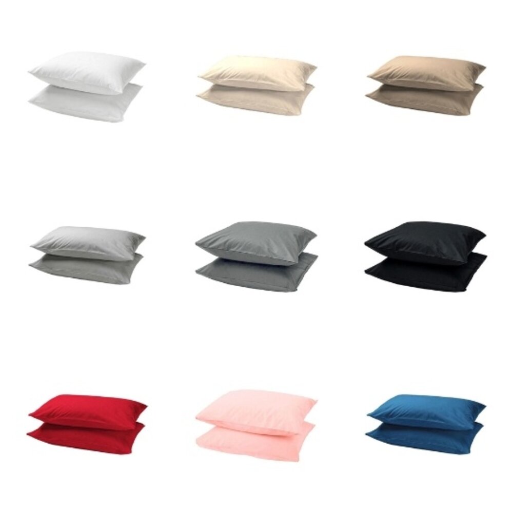 Beau Maison Set of 2 Cotton Pillowcases Pink - Breathable, Anti-Allergic & OEKO-TEX Certified!