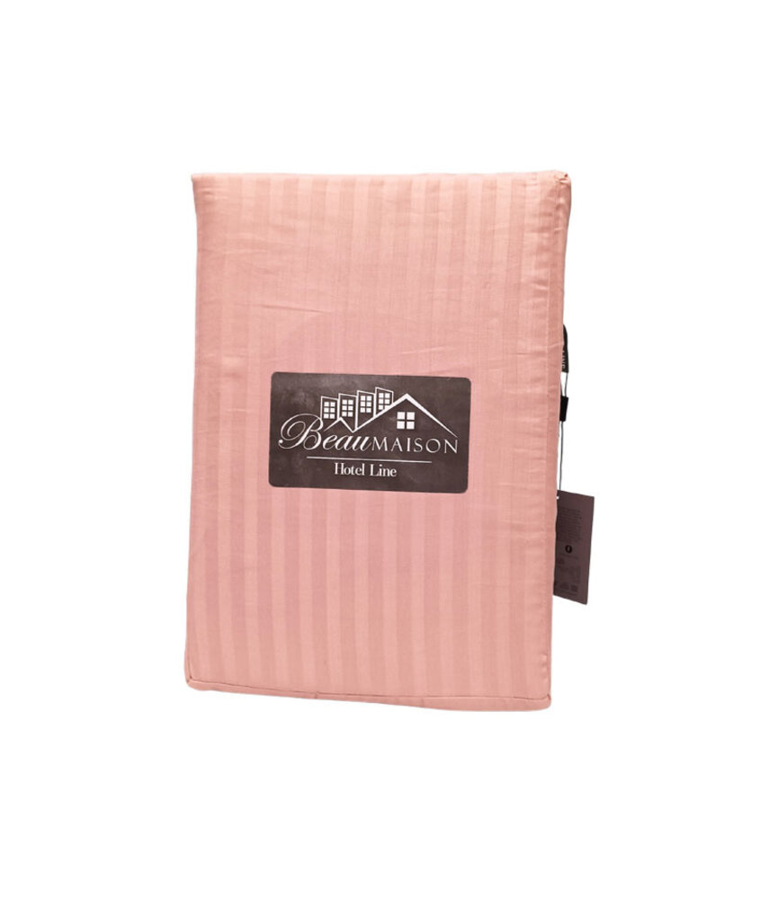 Beau Maison Katoen Satijnen Dekbedovertrek Hotel Line Tea Pink