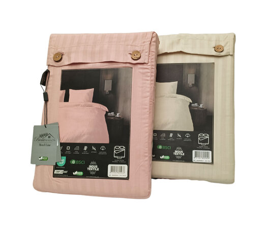 Beau Maison Cotton Satin Duvet Cover Hotel Line Tea Pink