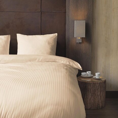 Beau Maison Bettbezug aus Baumwollsatin Hotel Line Sand