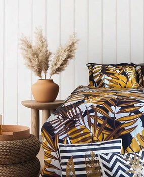 Stock Cotton Satin Duvet Cover Tropical Gold