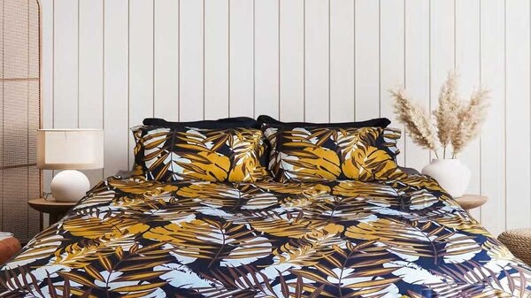 Stock Duvet cover Cotton Satin Tropical Gold Stock Duvet cover Cotton Satin Tropical Gold