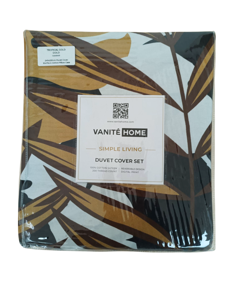 Stock Duvet cover Cotton Satin Tropical Gold Stock Duvet cover Cotton Satin Tropical Gold