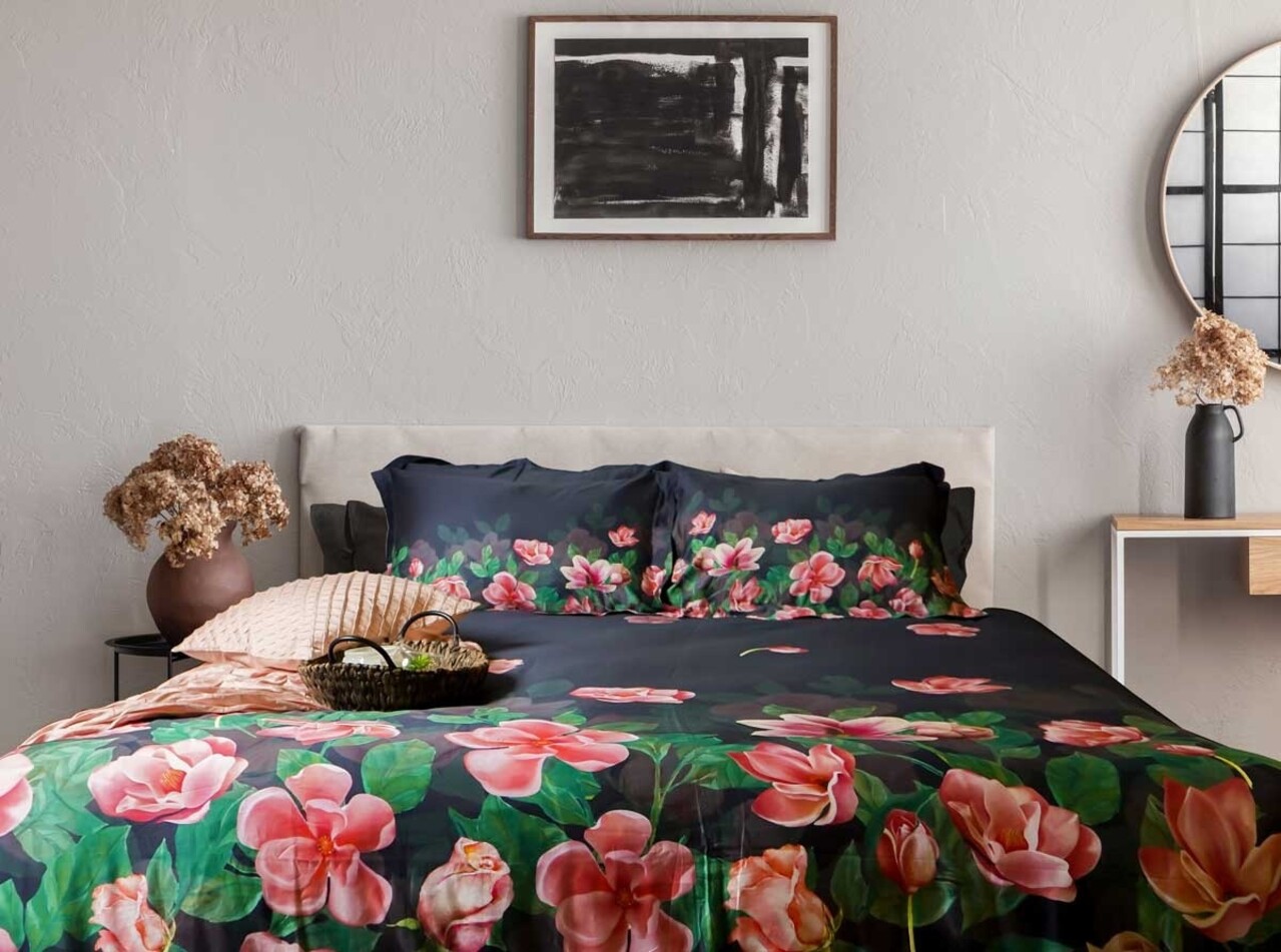 Stock Cotton Satin Duvet Cover Bed of Roses - Lits Jumeaux Duvet Cover